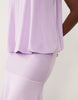 slinky floor length maxi dress with drop waist in lilac