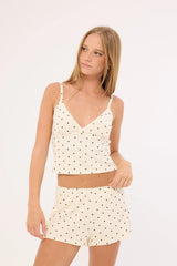 Luck & Trouble Pretty In Polka Sleep Short White