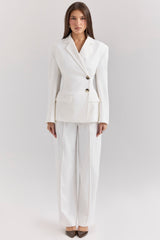 white hourglass blazer