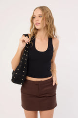 Perfect Stranger Menorca Tailored Mini Skirt Chocolate