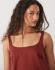 scoop neck shift mini sundress in rust