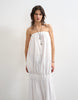 Topshop poplin bandeau super dropped waist maxi dress in white