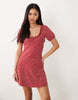 Miss Selfridge ditsy print ruffle detail milkmaid dress