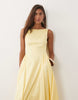 Mango cotton rich boat neck maxi dress in yellow