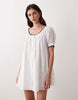 babydoll button down mini dress in white