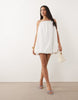 Vero Moda cami strap bubble hem mini dress in white