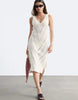 & Other Stories crochet knit midi dress in white