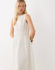 ARKET cotton rich seersucker cinched waist midi dress in white