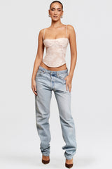 pink floral lace camisole