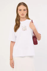 Perfect Stranger Vintage Bloom Oversized Tee White