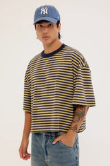 Lioness Bloom Short Sleeve Beige Stripe