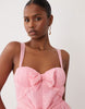 ASOS LUXE chiffon bow detail mini dress in bubblegum pink