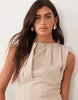 ARRANGE cinched waist pleated maxi dress in stone