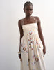 Topshop poplin strappy back volume maxi sundress in mosaic print