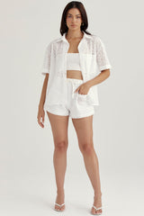 white broderie anglaise shirt