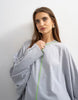 Topshop jersey rolled sleeve T-shirt dress in gray heather with lime contrast stitching