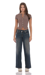 Low Rise Cross Jeans in Dark Wash