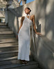 4th & Reckless crochet asymmetric scarf detail maxi beach dress in white