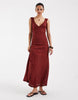lace cami maxi dress in rust