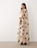 ARRANGE gathered drape maxi dress in mono spot print
