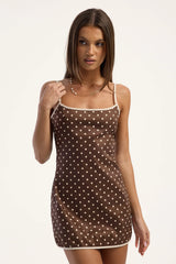 Lioness Voyage Mini Dress Chocolate Polka