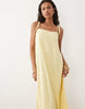 linen blend trapeze dress in buttermilk
