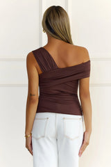 BASE Contour Luxe Form Off Shoulder Top Chocolate