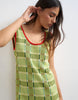 Topshop knit sleeveless plaid mini dress in green