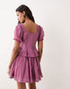Miss Selfridge cheesecloth lace detail milkmaid dress in raspberry