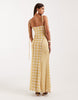 printed mesh exposed seam sculpted cupped maxi dress in polka dot