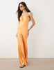 Tall scoop satin maxi dress in orange