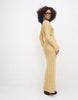Noughts & Kisses scoop neck crochet long sleeve maxi dress in yellow