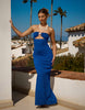 South Beach X Sasha Corte-T bandeau maxi beach dress in cobalt blue