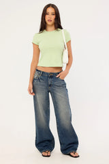 L&t Relaxed Baby Tee Matcha Green