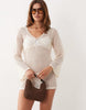 Esmée crochet mini beach dress in beige