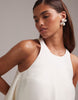 structured mini shift wedding dress in ivory