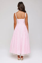 Vintage Vows Gingham Maxi Dress Blush