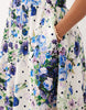 Hope & Ivy Plus a-line strappy corset midi dress in white and blue spot floral print