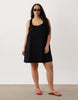 Curve scoop neck shift mini dress in black
