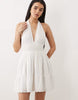 Iisla & Bird eyelet halterneck dress in white