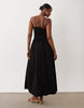 broderie cami maxi dress in black