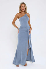 Summer Whisper One Shoulder Bodysuit Steel