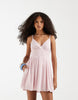 Hollister v-neck strappy mini dress in pink