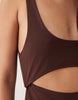 cut out detail maxi dress in chocolate