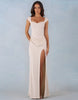 Oh Polly modal sweetheart neck cap sleeve draped detail maxi dress in ivory