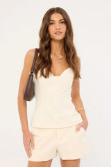 Perfect Stranger Lula Low Rise Shorts Cream