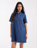 JJXX denim mini dress in mid blue