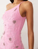 one shoulder embellished maxi dress in pink