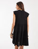 Vero Moda ruffle trim babydoll mini dress in black
