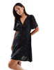 Vero Moda button up mini skater dress with cherry print in black
